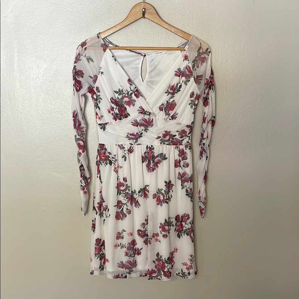 NWOT Maurices White Floral Long Sleeve Dress